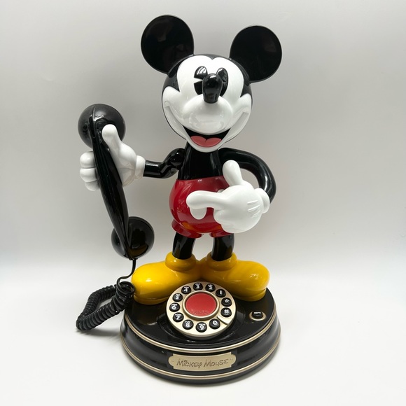 Disney Other - 📞💭📒🔴♣️💊📣Disney - (1997) Mickey Mouse Animated Talking Landline Telephone.